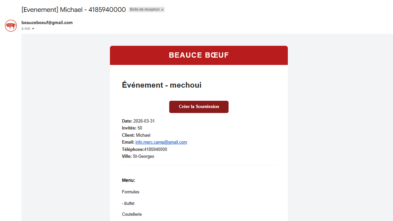 Système de notification par courriel
