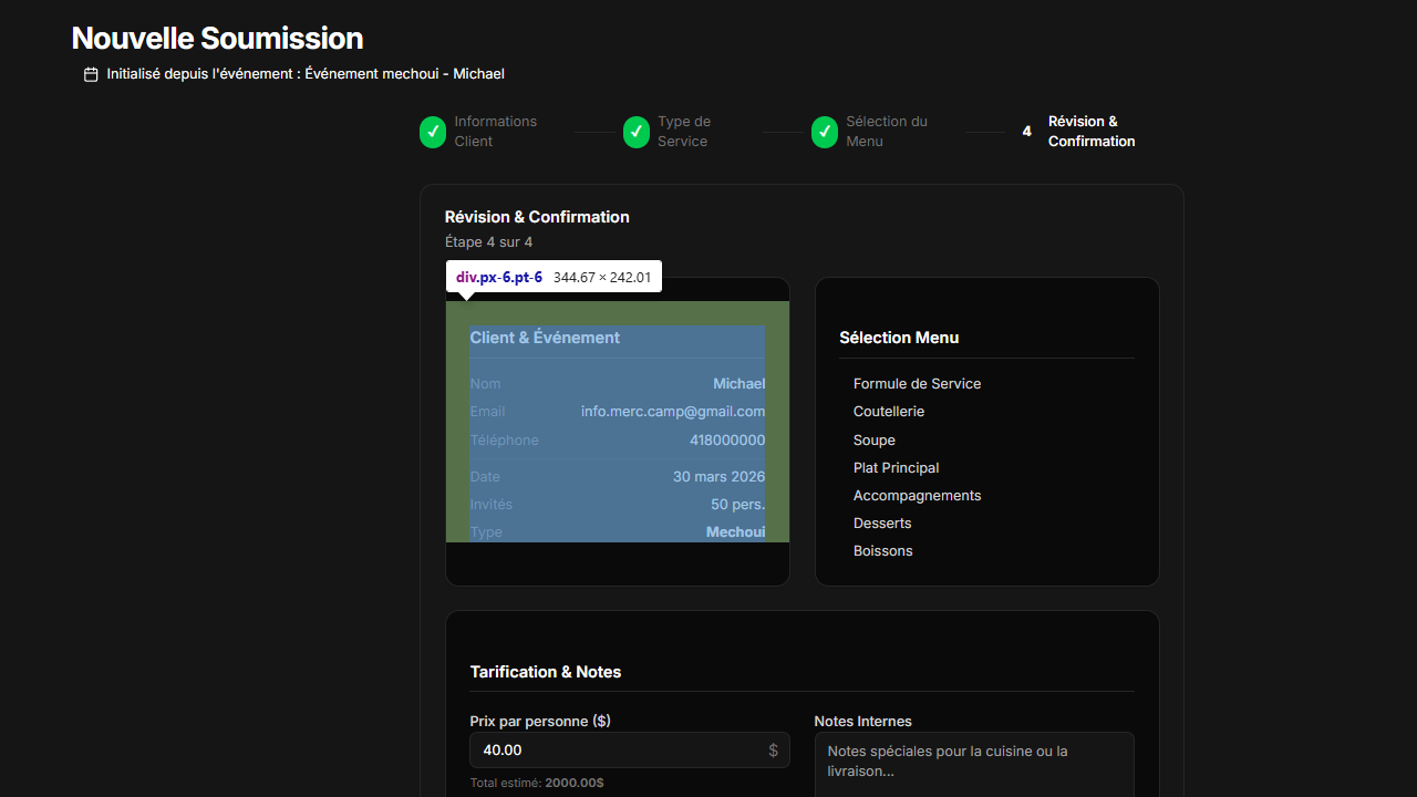Système de notification par courriel, vue complémentaire