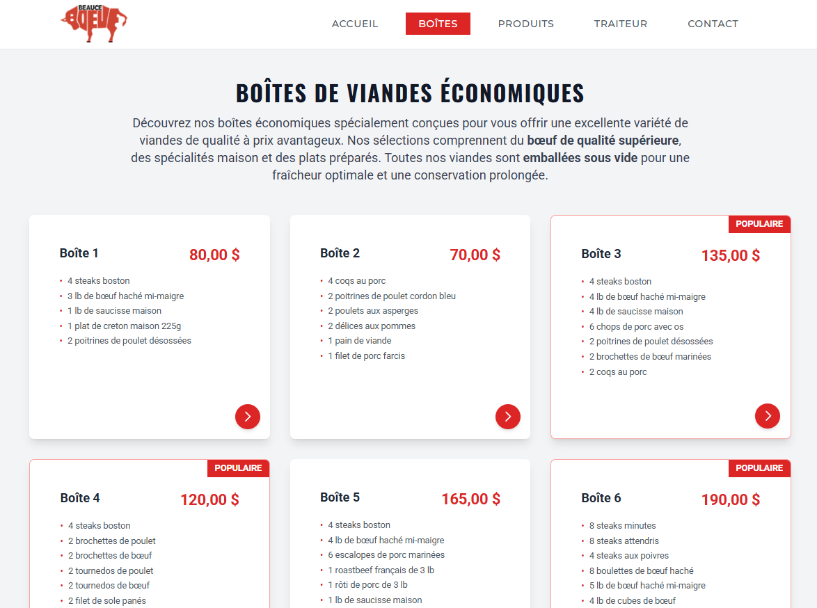 Nouveau site web Beauceboeuf, vue secondaire