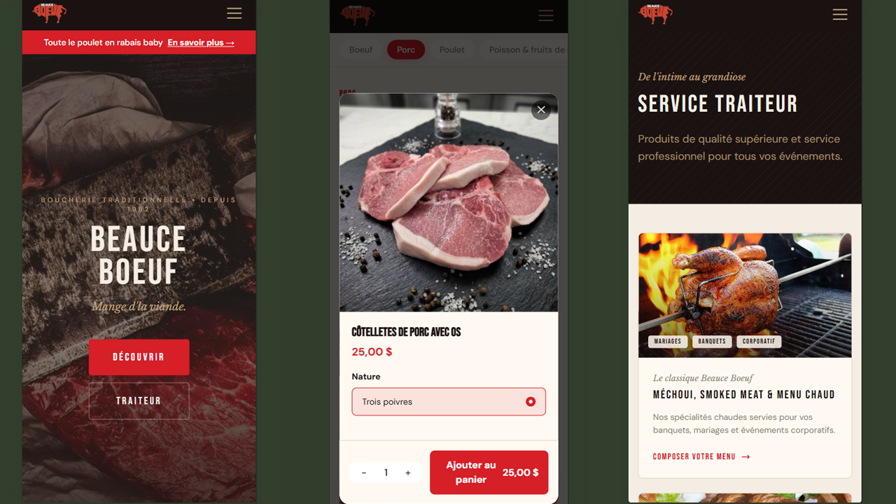 Nouvelle interface Shop, panier et commande